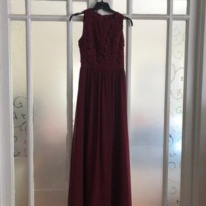 Maroon maxi dress (sz 4)